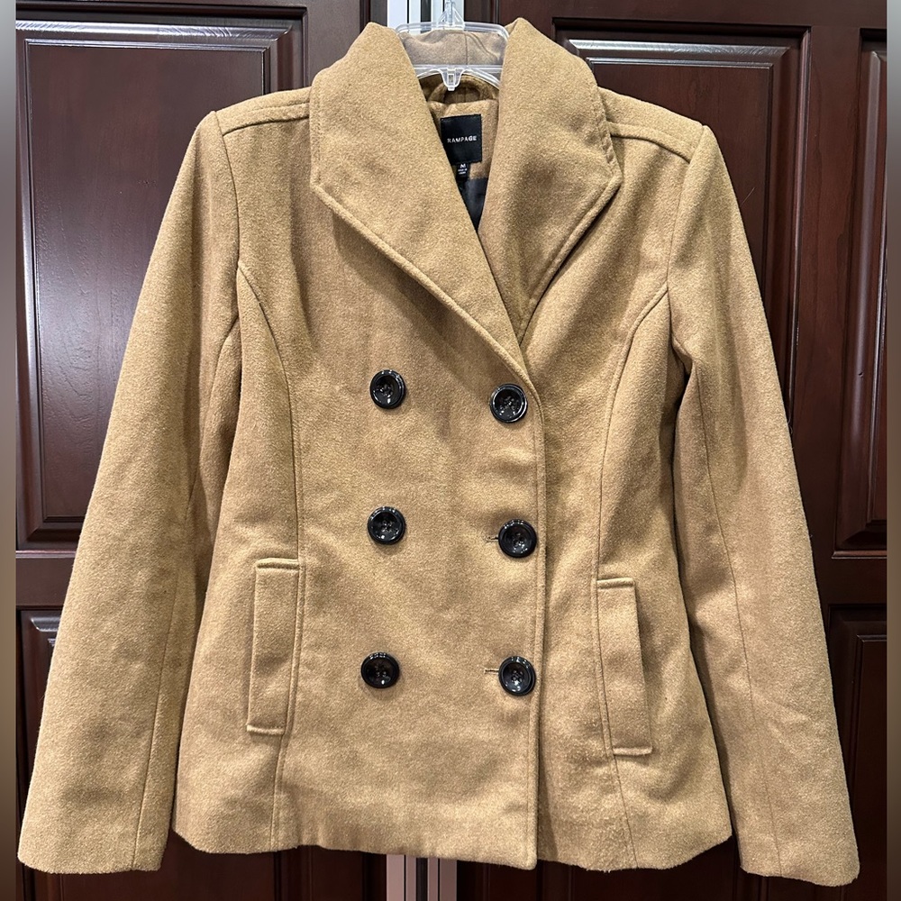 Rampage (M) tan pea coat.